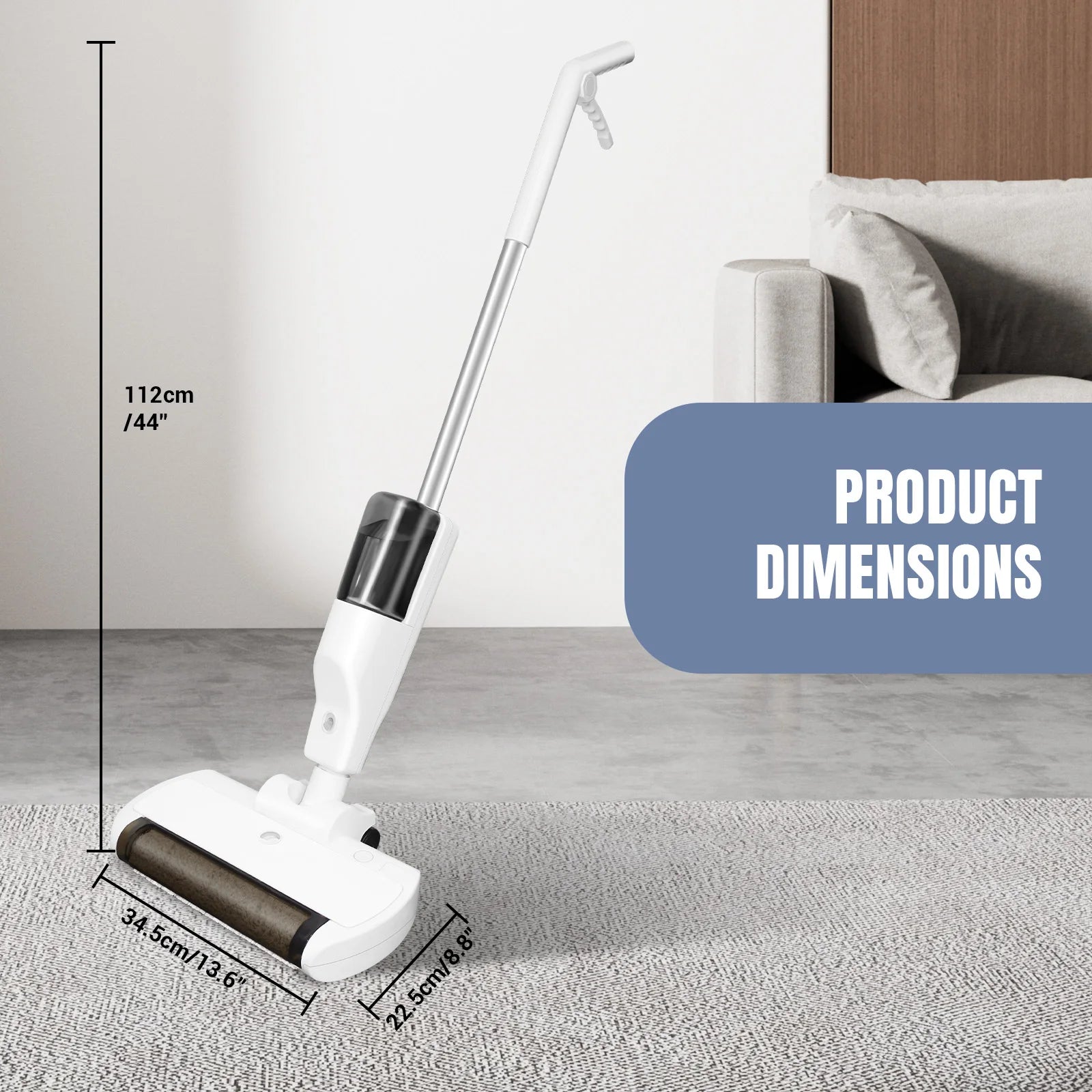 3-in-1 Cordless Floor Cleaning Machine - Electric Scrubber Vacuum Mop with Blue Light Sterilization for Home Kitchen Bathroom