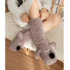 Women Non Slip Indoor Slipper Socks Fleece Lined Thick Warm Sleep Coral Velvet Home Floor Socks