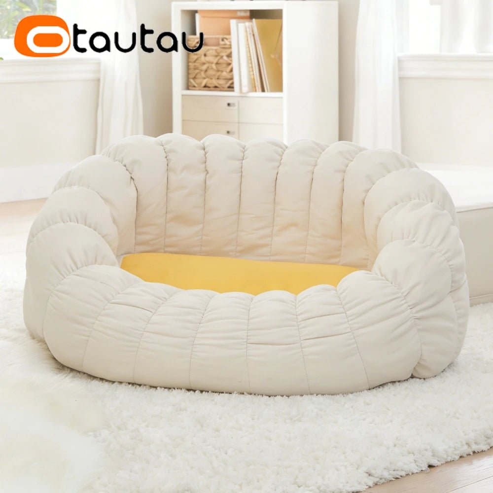 OTAUTAU Bean Bag Cover 2-seat Cotton Corner Nest Pouf Chaise Lounge Beanbag Cover SF613【No Filler!Please Buy Filler Yourself!】