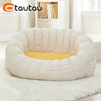 OTAUTAU Bean Bag Cover 2-seat Cotton Corner Nest Pouf Chaise Lounge Beanbag Cover SF613【No Filler!Please Buy Filler Yourself!】