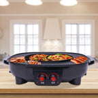 2-in-1 Electric Grill Hot Pot Electric Grill 2000W Hot Pot Shabu Shabu Hot Pot with Grill for 5-6 People