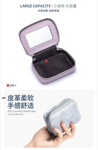 Portable Mini Leather Wallet With Mirror New Chinese Style Cow Leather Storage Bag For Coins And Earphones