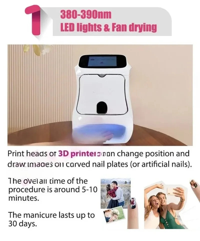 Desktop Smart Nail Painting Machine Automatic 3D Nail Printer Digital Painting Machine Automatic Color Nail Nails