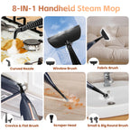 Steam Vacuum Mop, 1200W 8 in 1 Rotary Pads, 15 Seconds Fast Heating, Steam Mop for Kitchen,Carpet, Hardwood Floor
