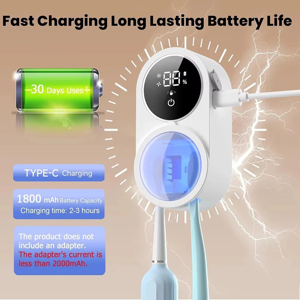 Toothbrush Holder Cleaner Holder/Dryer Light Cleaning and Air Drying Automatic