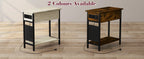 Side Table Sofa Coffee Table with Charging Station Bag Nightstand with 2 USB Ports 2 Sockets Folding Top End Table for Bedroom