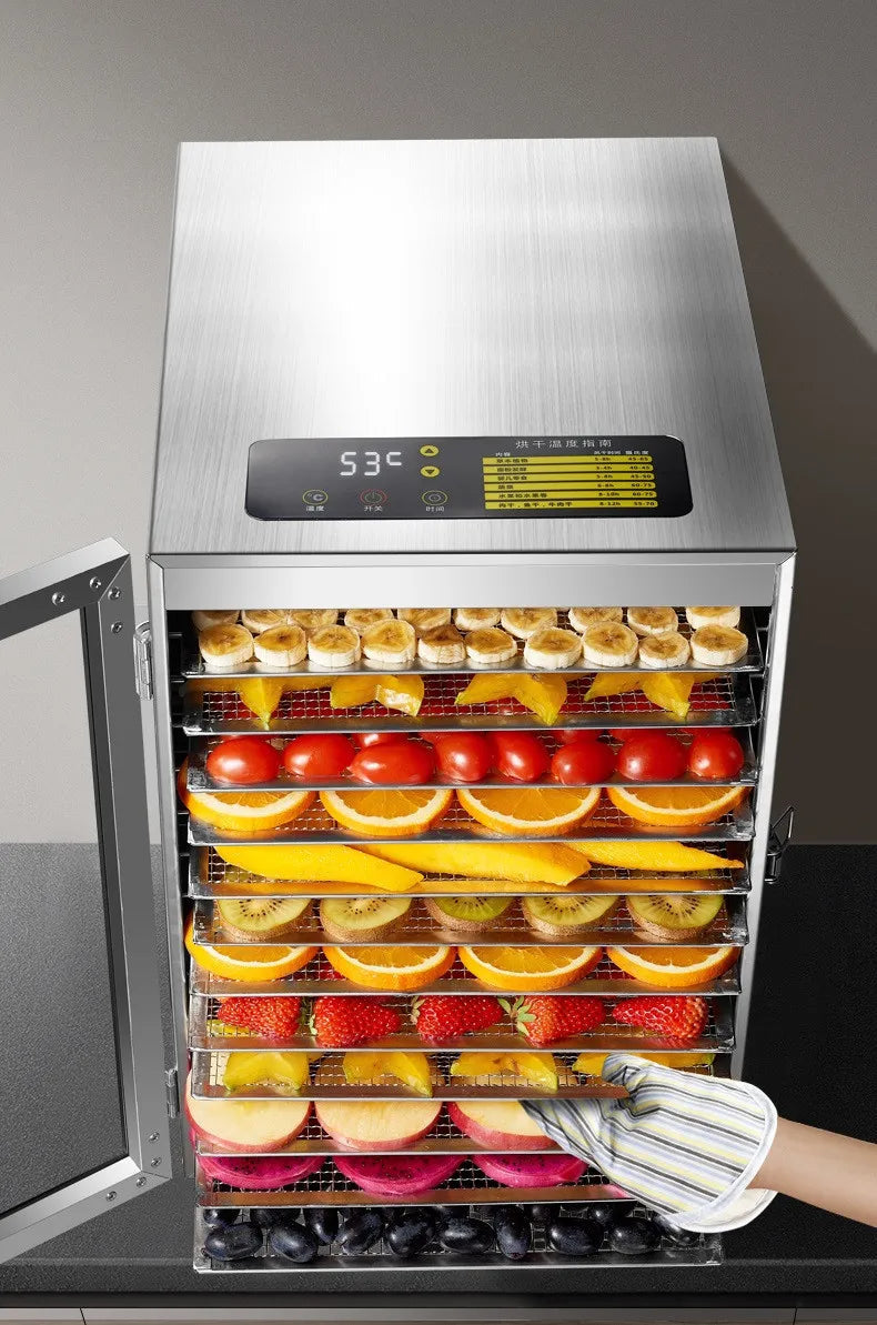 220V Dry Fruit Machine Food Dehydration Dryer Fruit Dryer Commercial Stainless Steel Food Dryer Dried Vegetables Pet Snacks