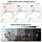 E27 with Remote LED 40W Ceiling Fan Light Dimming Function Suitable for Living Room Study and Home use 85-265V