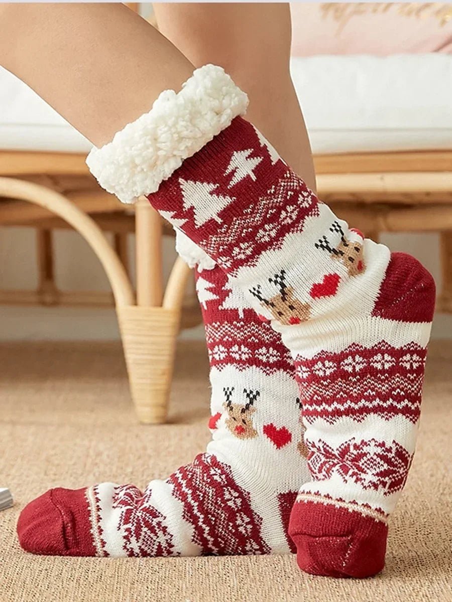 Thermal Winter Warm Slipper Socks Non Slip Grip Fluffy Fuzzy Slipper Socks Short Furry Monkey - Motionshop