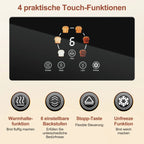 Toaster 1400W, stainless steel toaster, LCD touch display, 2 wide toast slots, 4 slices, 7 browning levels, bun holder,