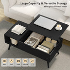 WOLTU Height-Adjustable Coffee Table Living Room Table with Hidden Storage Lifting Board Folding Table for Side Sofa Decor Home