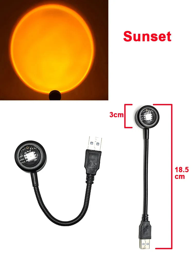 Mini USB Atmosphäre Nachtlicht Sonnenuntergang Projektionslampe ABS für Schlafzimmer Live Hintergrund Wanddekoration Lichter