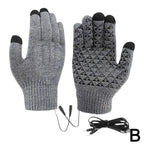 Electric USB Heated Gloves Winter Gloves Thermal Touch Screen Thermal Windproof Warm Knitted Glove Motorcycle Bicycle Gloves