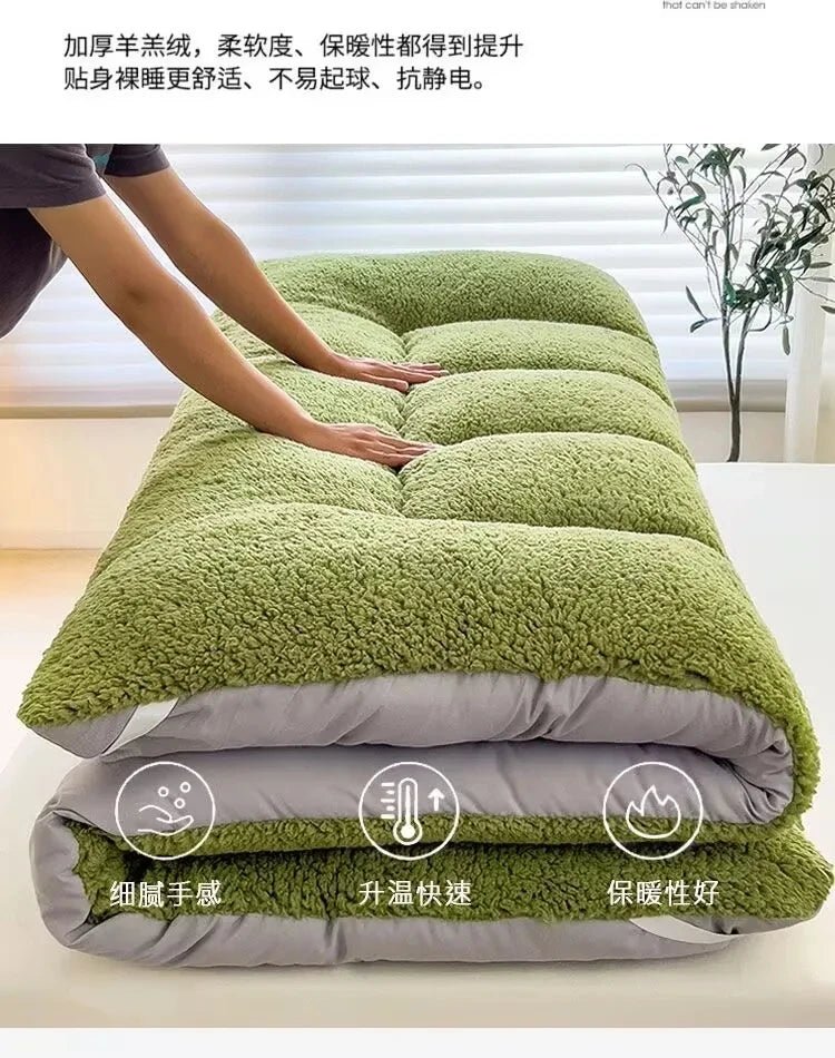 Mattress Topper Warm Lamb Fleece Mattress Upholstered Bed Winter Student Dormitory Sleeping Pad Single Double Floor Mat