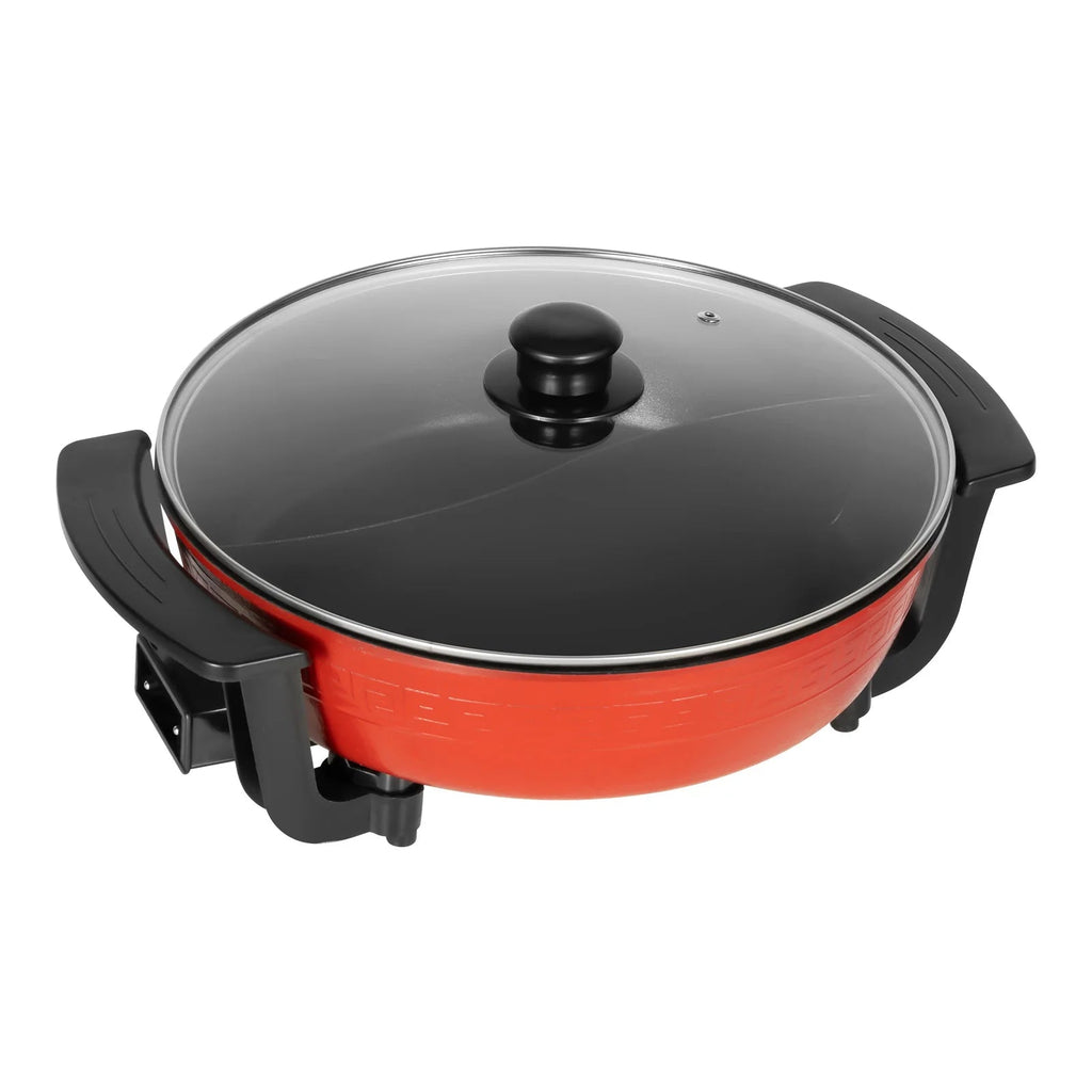 1360W Electric Hot Pot w/ 5 Temp Settings 6L Non-Stick Coating Large Capacity Skillet