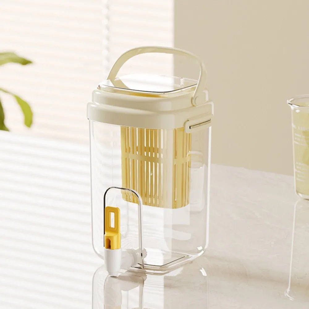 2L Cold Water Pitcher Faucet with Filter Beverage Bucket Refrigerator Beverage Dispenser Large Capacity Summer Drink Container