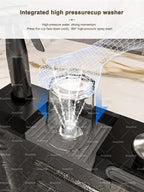 Stainless Steel Kitchen Sink With Waterfall Extra Large Single Bowl Digital Display Multifunctional Dishwashing Sinks