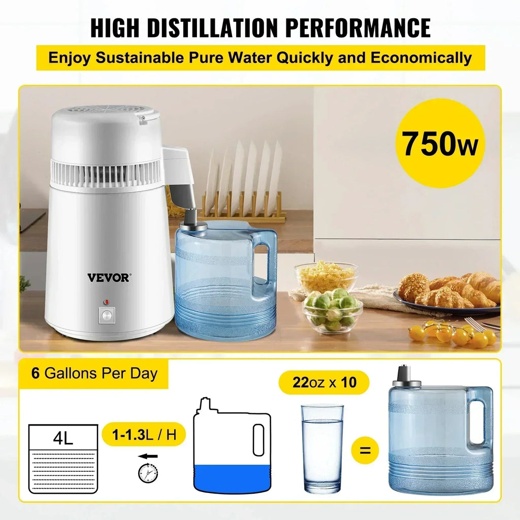 220V Water Distiller Gal Pure Purifier Filter Dispenser Heating Drinking Bottle Softener Home Applianc 304 St