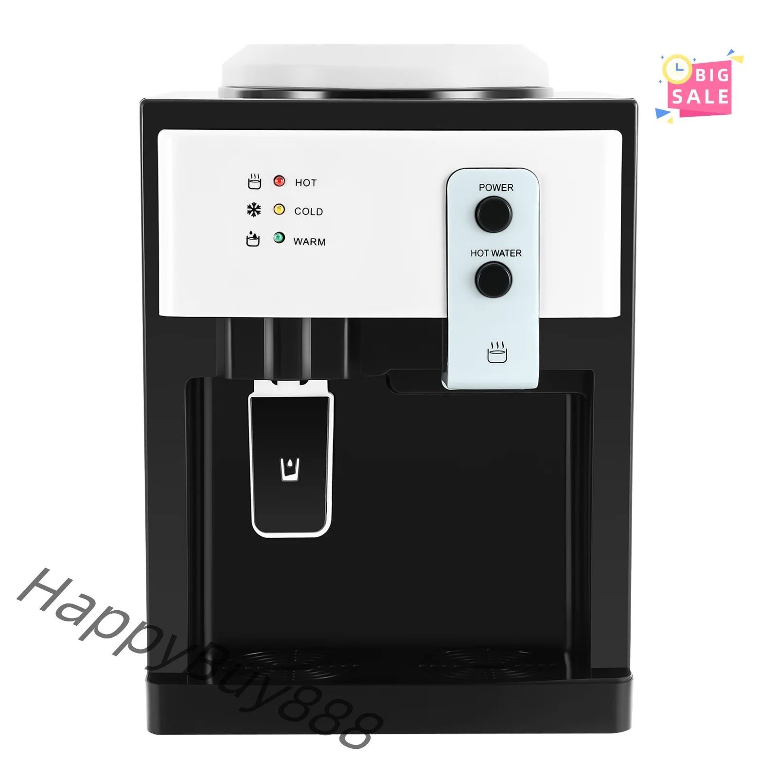 Water Cooler Dispenser Countertop Hot/Cold Drinking Machine Electric Hot Cold Water Dispenser for Home Office Use White