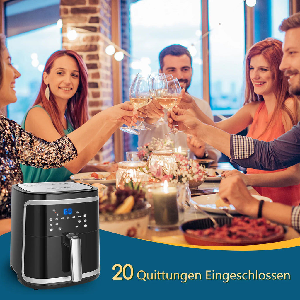 Smart Air Fryer 1900W 7L Manual Mode LED Screen Manual Heat Retention Wifi Connection