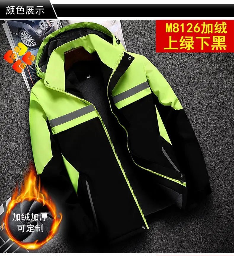 Winter Jacket, Waterproof Windproof Reflective Thermal Coat with Fleece Lining