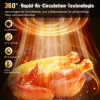 1800W 6L Multi-Functional Air Fryer with Viewing Window, 8 Cooking Functions &Digital Display & Timer Function