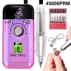 45000RPM Rechargeable Electric Nail Drill Machine Professional Nail Drills for Gel Nails Polish Portable Nail File Manicure Tool