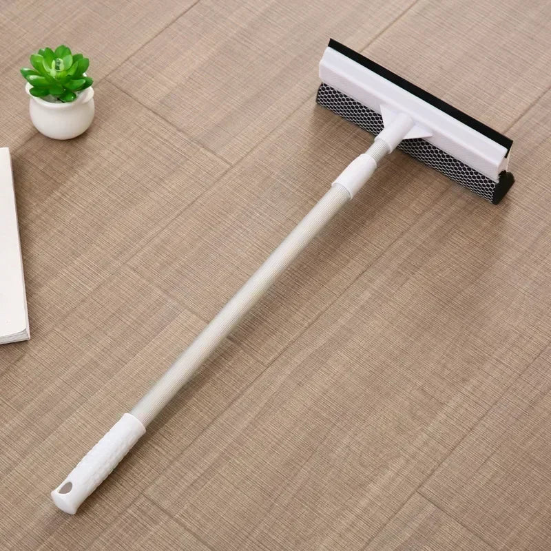 1pc Squeegee Window Cleaner 2 in 1 Retractable Pole Cleaning Window Brush Glass Squeegee Cleaning Tool for Car Shower Glass Door