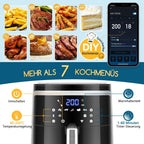 Smart Air Fryer 1900W 7L Manual Mode LED Screen Manual Heat Retention Wifi Connection