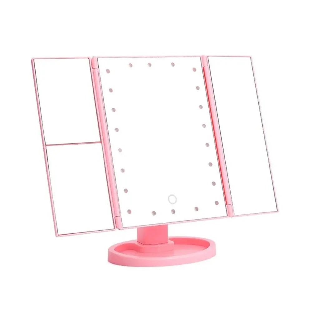 Touch Screen Trifold Cosmetic Makeup Mirror with Lights Women Gift