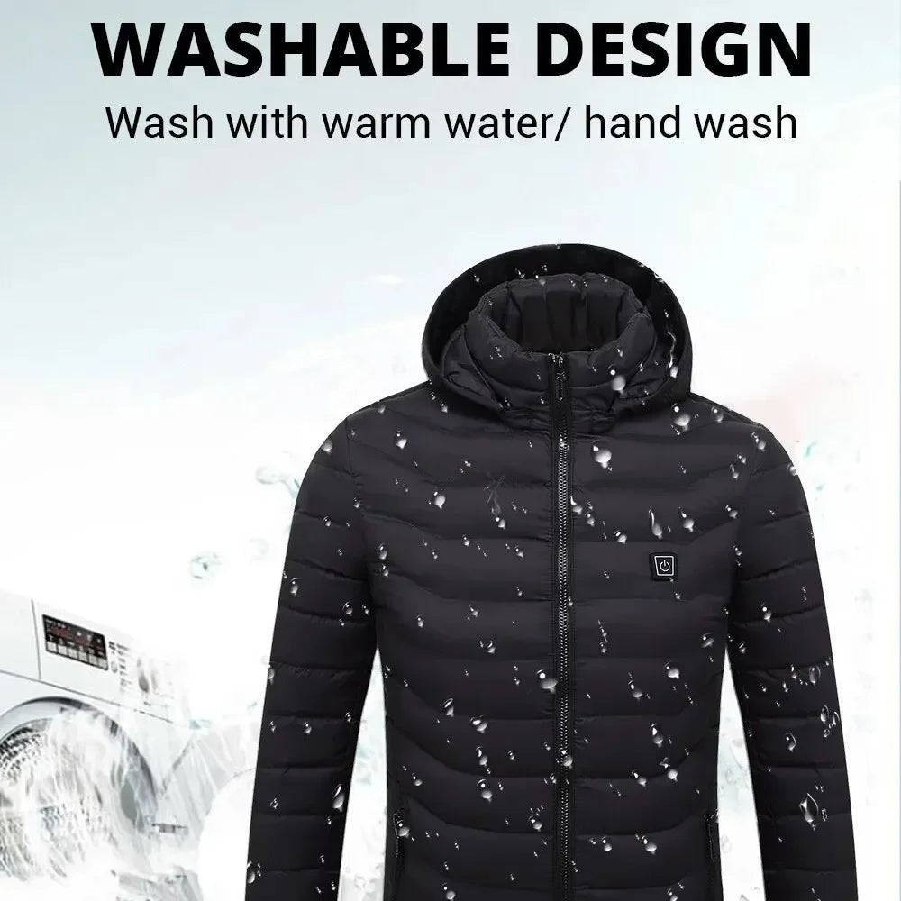USB Self Heated Jacket Warm Coats Winter Thermal Skiing Camping Hiking Jacket