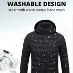 USB Self Heated Jacket Warm Coats Winter Thermal Skiing Camping Hiking Jacket