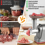 Electric Meat Grinder with 3 Stainless Steel Cutting Plates, Cookie and Sausage Chopper for Home Kitchen, Christmas Dinner Tools