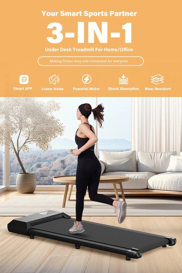 Walking Treadmill,2.5HP Motor,Anti-Slip Shock Absorption,Mini Treadmill for Home Office Remote Control Walkingpad Exercise