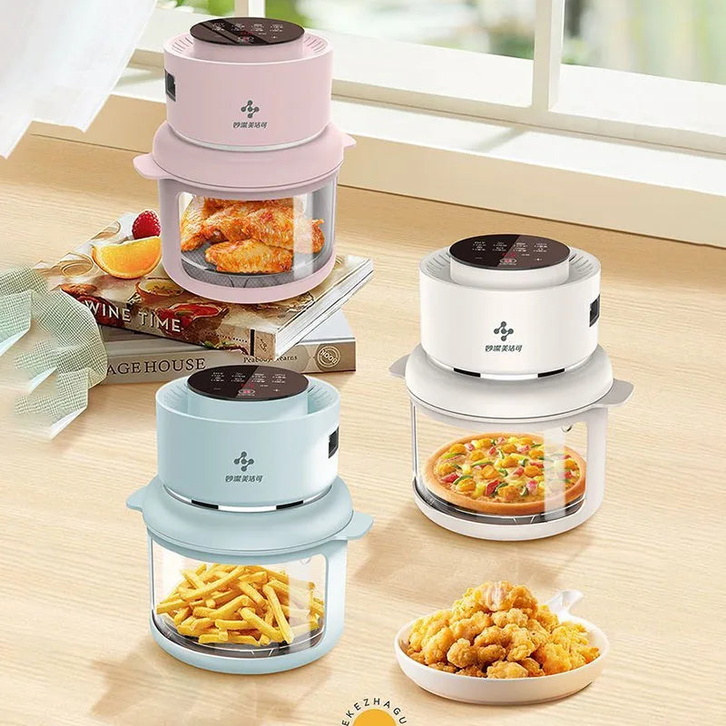 Large capacity electric oven with air fryer, beige French fry maker, gift visible fryer