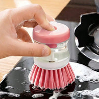 2 IN 1 Dish Brush with Soap Dispenser Multi Use Universal Kitchen Dish Palm Scrub