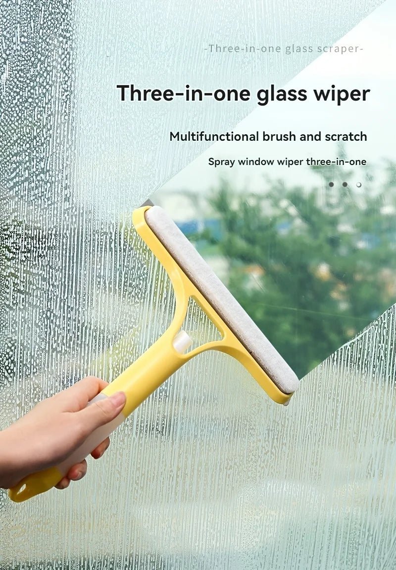 3-in-1 Glass Cleaning Tool for Home Bathroom Mirror and Windows, Water Wiper Squeegee for Shower and Glass Surfaces
