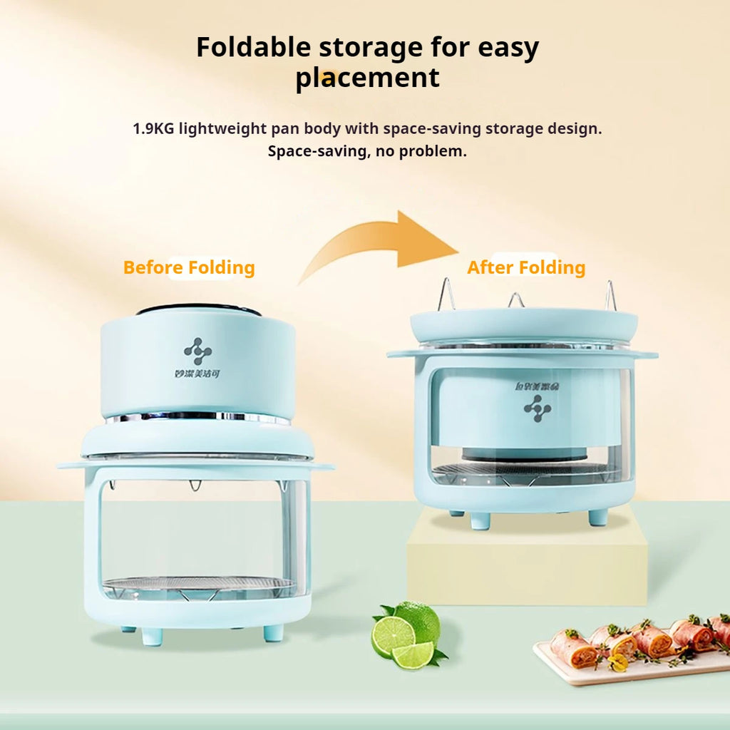 Large capacity electric oven with air fryer, beige French fry maker, gift visible fryer