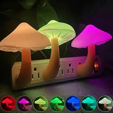 Mini-LED-Nachtlichter: Pilzform, automatischer Sensor