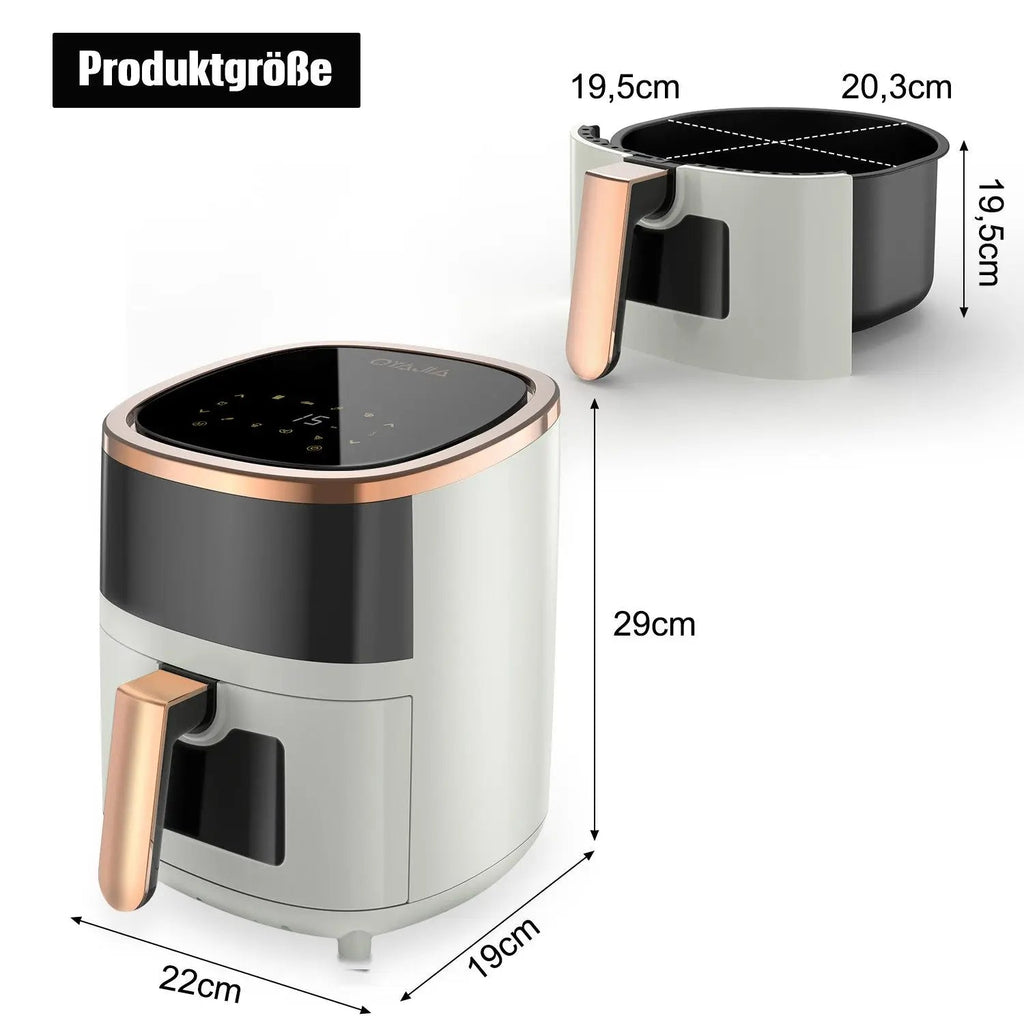 1800W 6L Multi-Functional Air Fryer with Viewing Window, 8 Cooking Functions &Digital Display & Timer Function