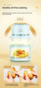 Large capacity electric oven with air fryer, beige French fry maker, gift visible fryer