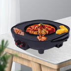 2-in-1 Electric Grill Hot Pot Electric Grill 2000W Hot Pot Shabu Shabu Hot Pot with Grill for 5-6 People