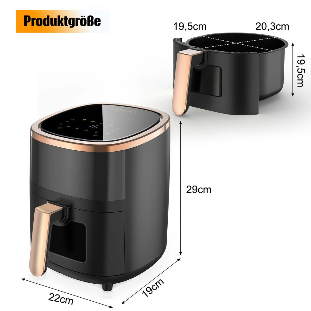 1800W 6L Multi-Functional Air Fryer with Viewing Window, 8 Cooking Functions &Digital Display & Timer Function