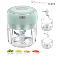 Electric Mini press Garlic Chopper - Rechargeable USB Masher with Powerful Lithium Battery, Easy Meat Grinder