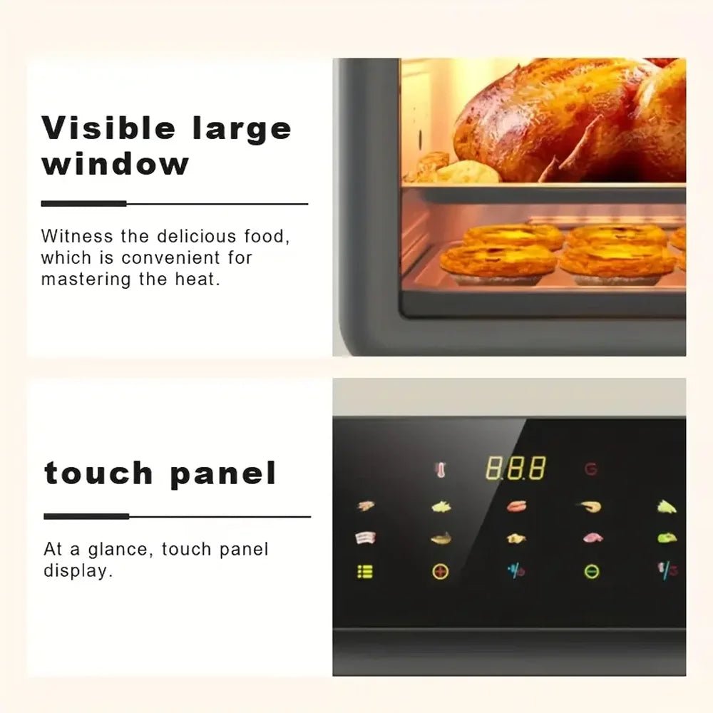 10L 1350W Electric Oven with Visible Air Fryer Multi-Functional