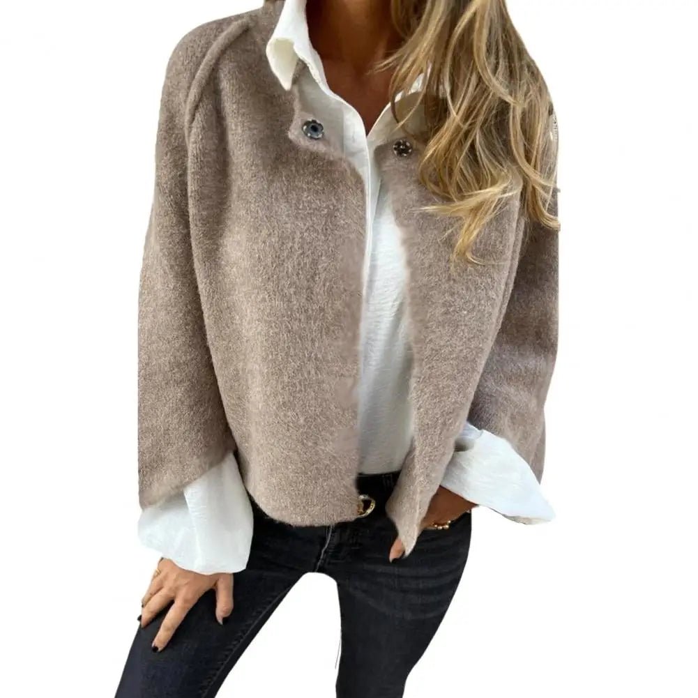 Women's Fleece Cardigan with Windproof Technology - Stylish Outdoor Coat
