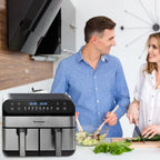 10L Hot Air Fryer Dual Basket for Easy Fry Touchscreen 2400w