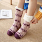Thermal Winter Warm Slipper Socks Non Slip Grip Fluffy Fuzzy Slipper Socks Short Furry Monkey