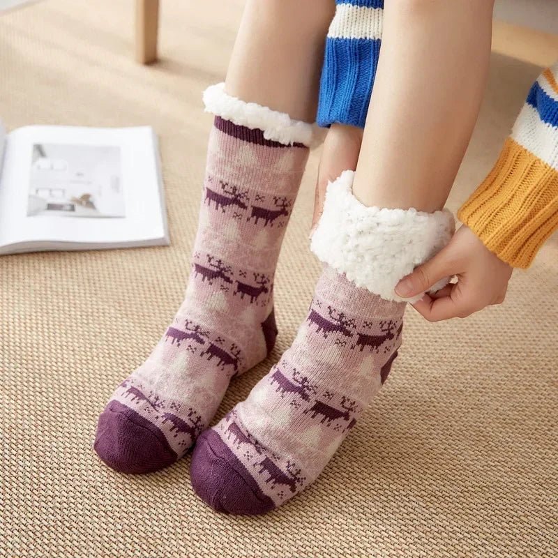 Thermal Winter Warm Slipper Socks Non Slip Grip Fluffy Fuzzy Slipper Socks Short Furry Monkey - Motionshop