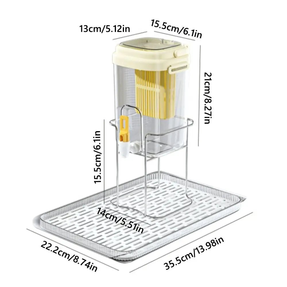 2L Cold Water Pitcher Faucet with Filter Beverage Bucket Refrigerator Beverage Dispenser Large Capacity Summer Drink Container